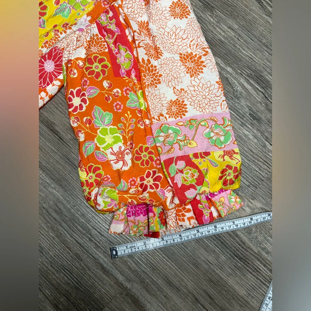 Fate Colorful Floral Blouse size medium Pink - Image 16