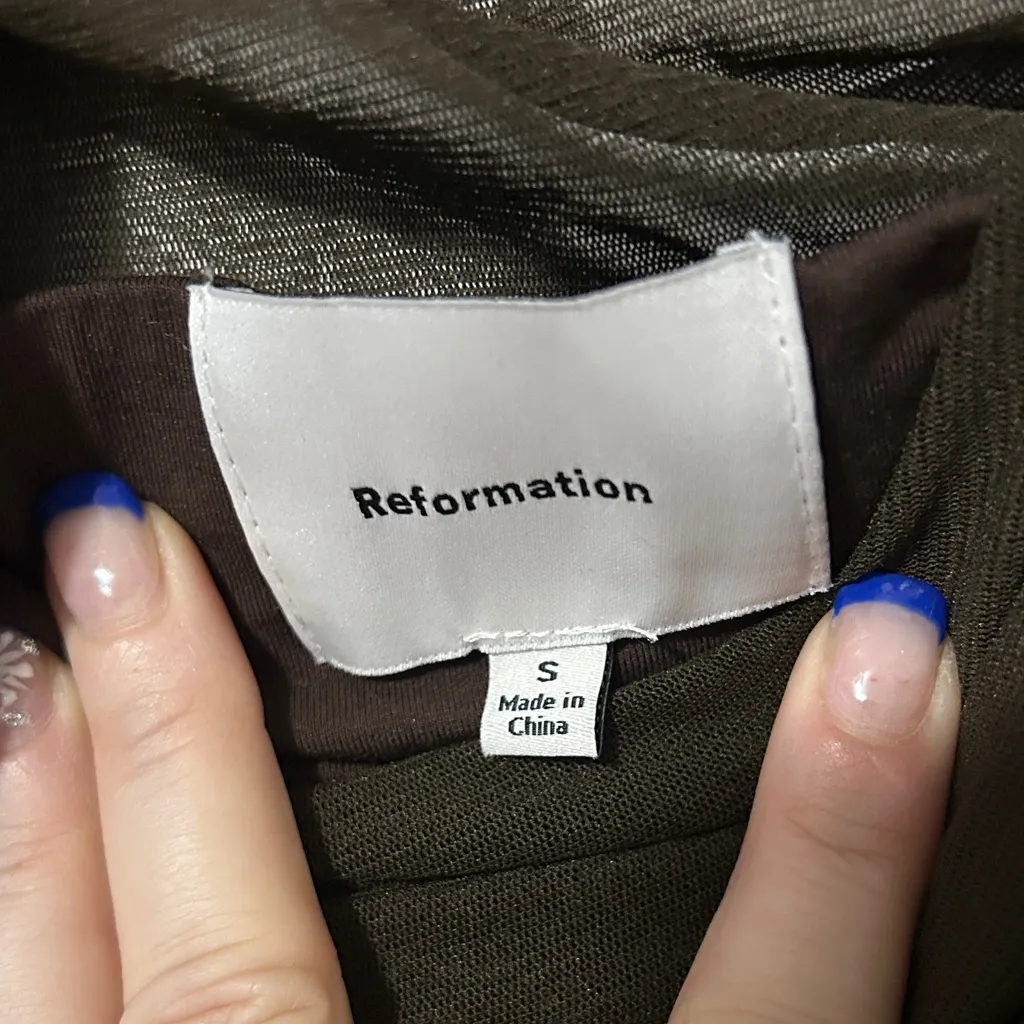 Reformation Adrielle Knit Dress Coco Textured Fabric - Image 2