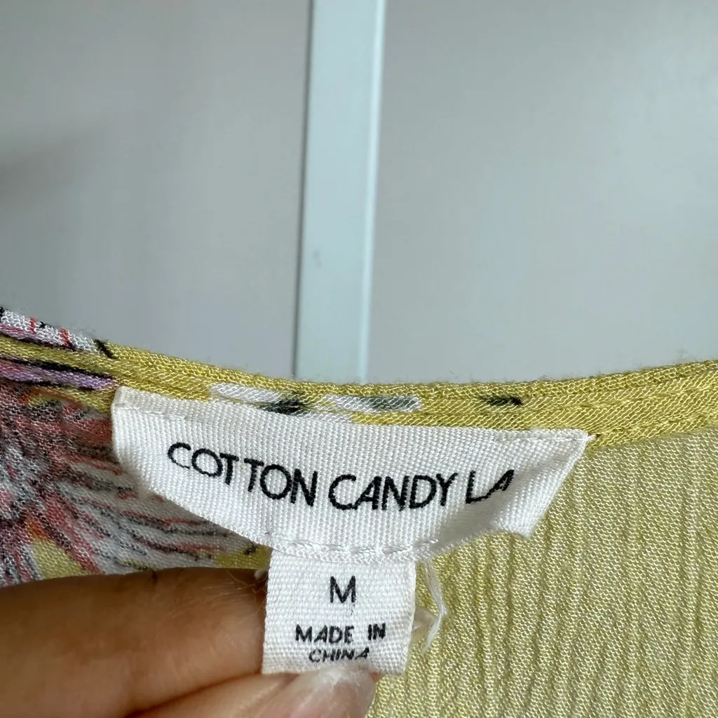 Cotton Candy LA sz‎ M yellow fairy Y2k Floral cutout Mini Dress - Image 5