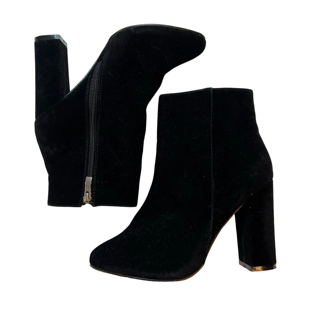 Black Suede Ankle Boots Size 5 Sofie Pretty Little Thing Block Heel - Image 6