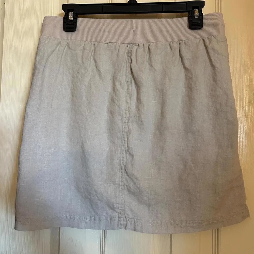 Company Ellen Tracy 100% Linen Skorts Beige Adjustable Waist Womens Small - Image 2