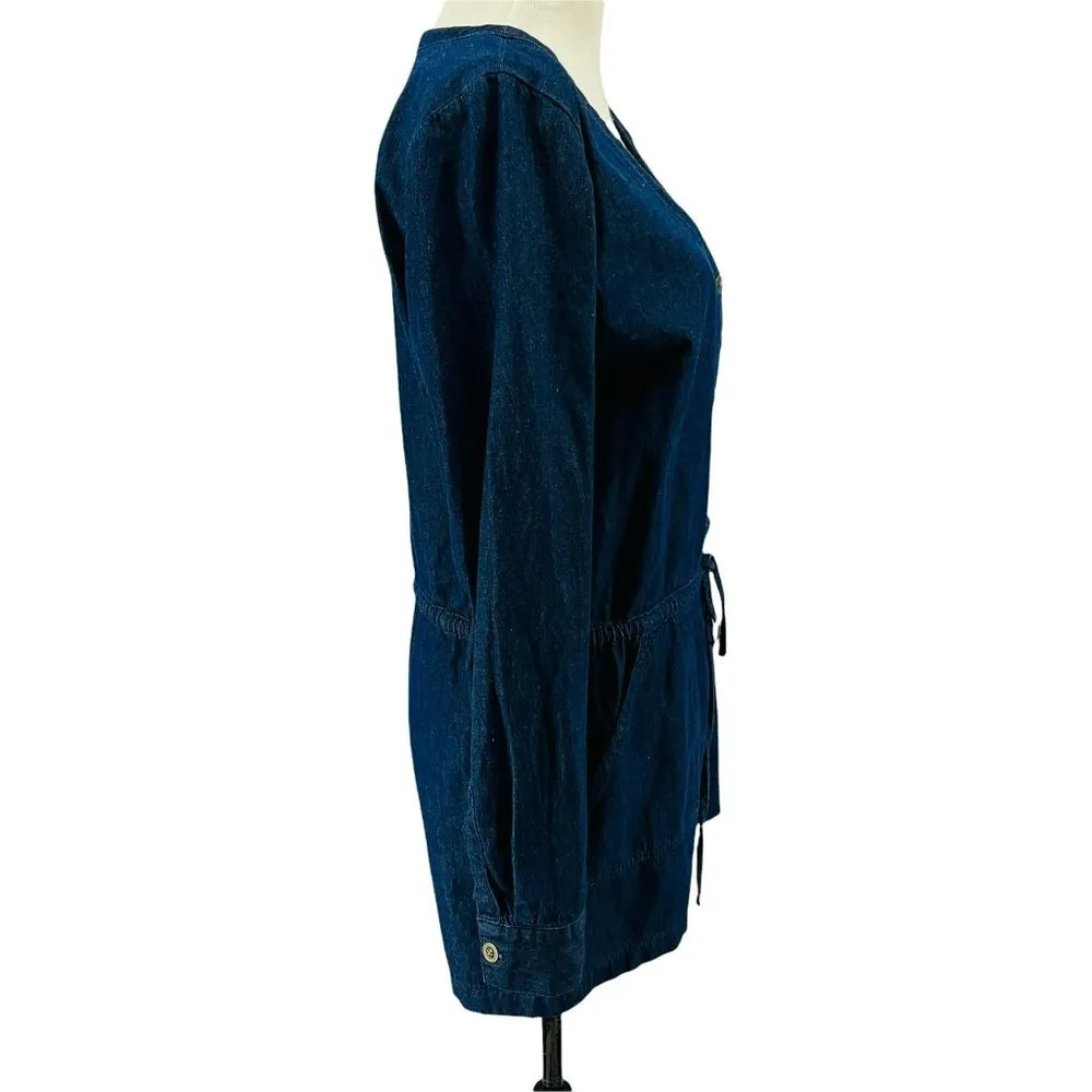 O’Neill Leyna Denim Long Sleeve Shorts Romper Womens Medium - Image 4