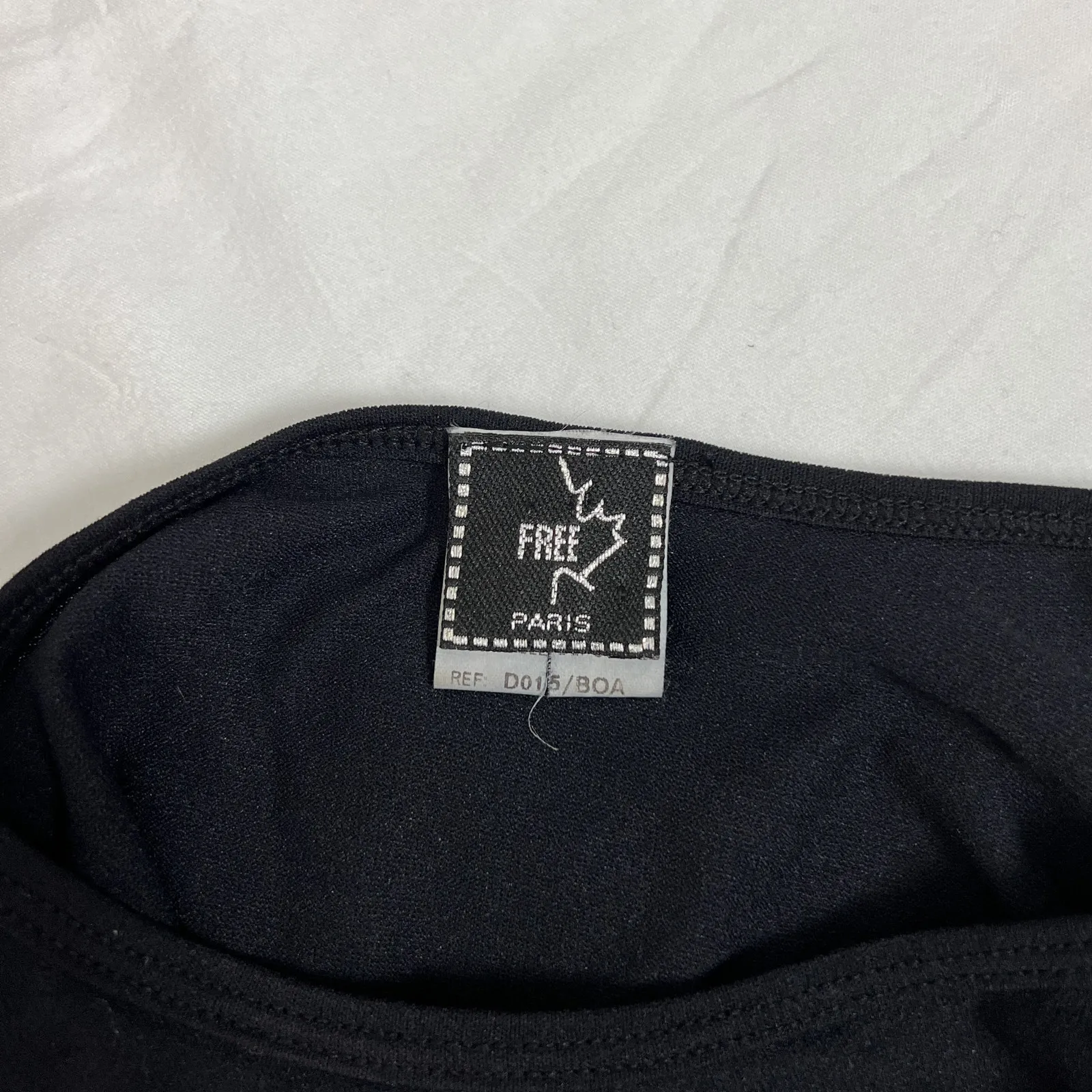 vintage 90s y2k black long sleeve feather trim crop top blouse by free paris - Image 7