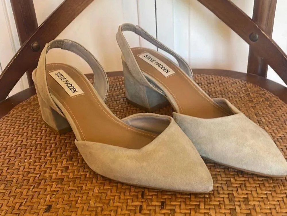 Steve Madden Grey Suede Day sling back pumps 6 - Image 10