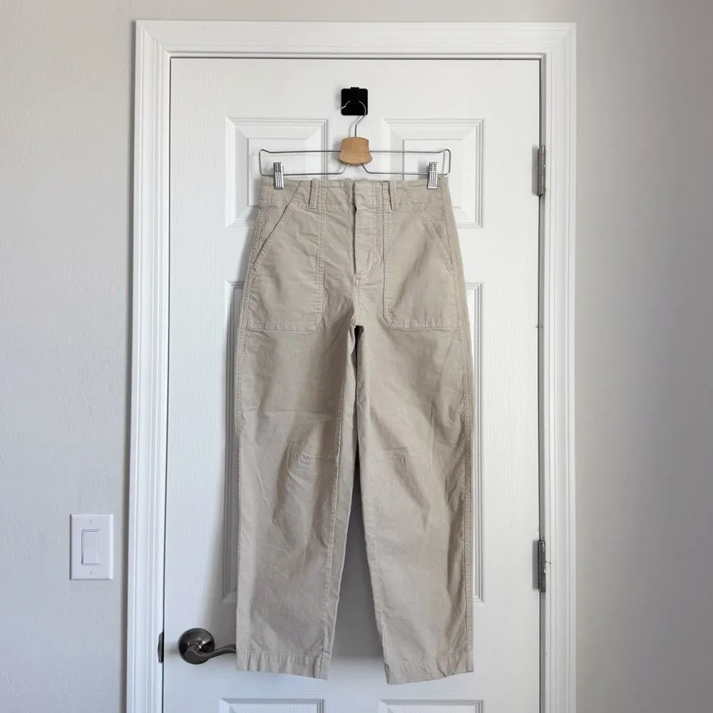 Banana Republic High Rise Corduroy Baggy Pleated Barrel Leg Pants Cords Size 0 - Image 6