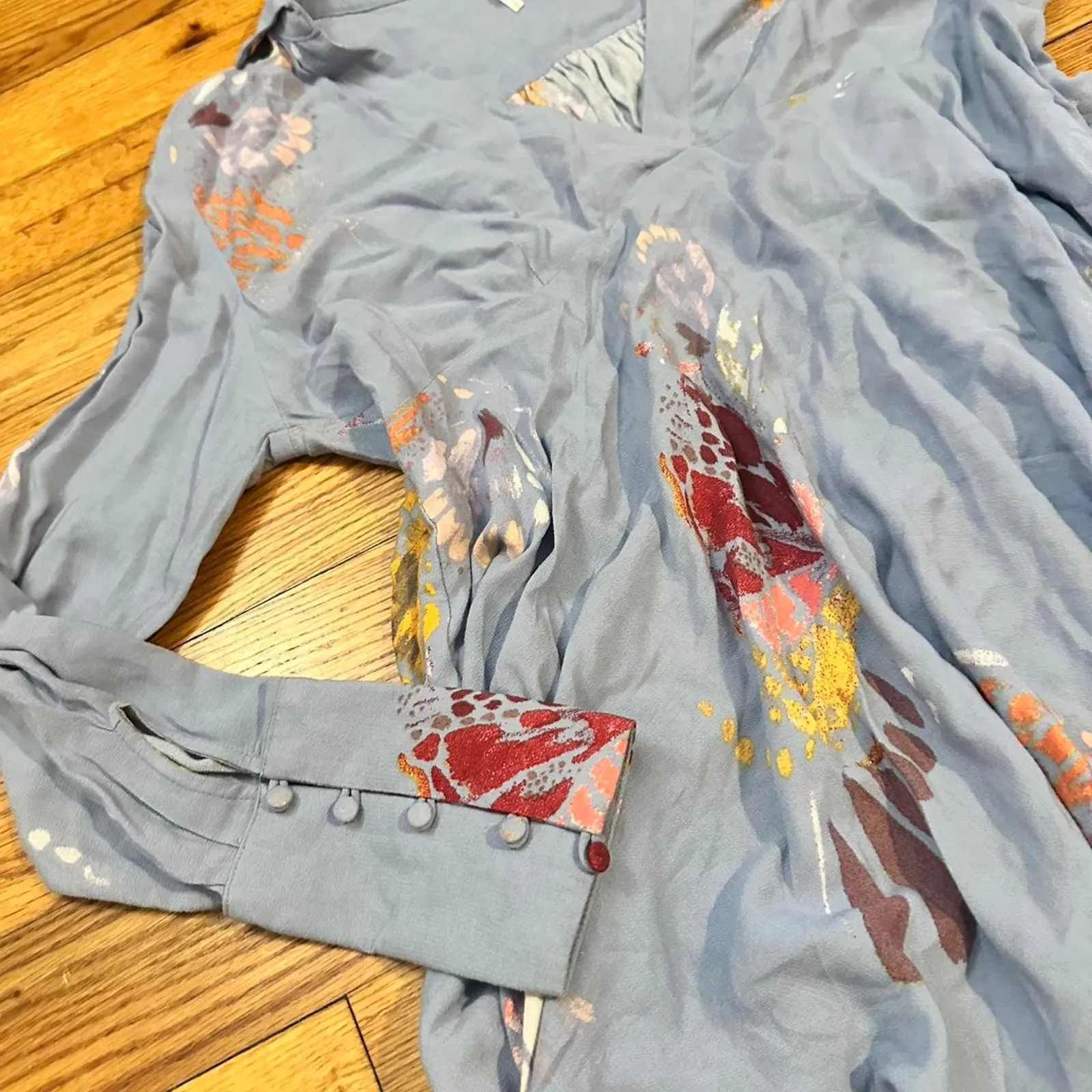 Free people blue chambray field Blouse d - Image 8