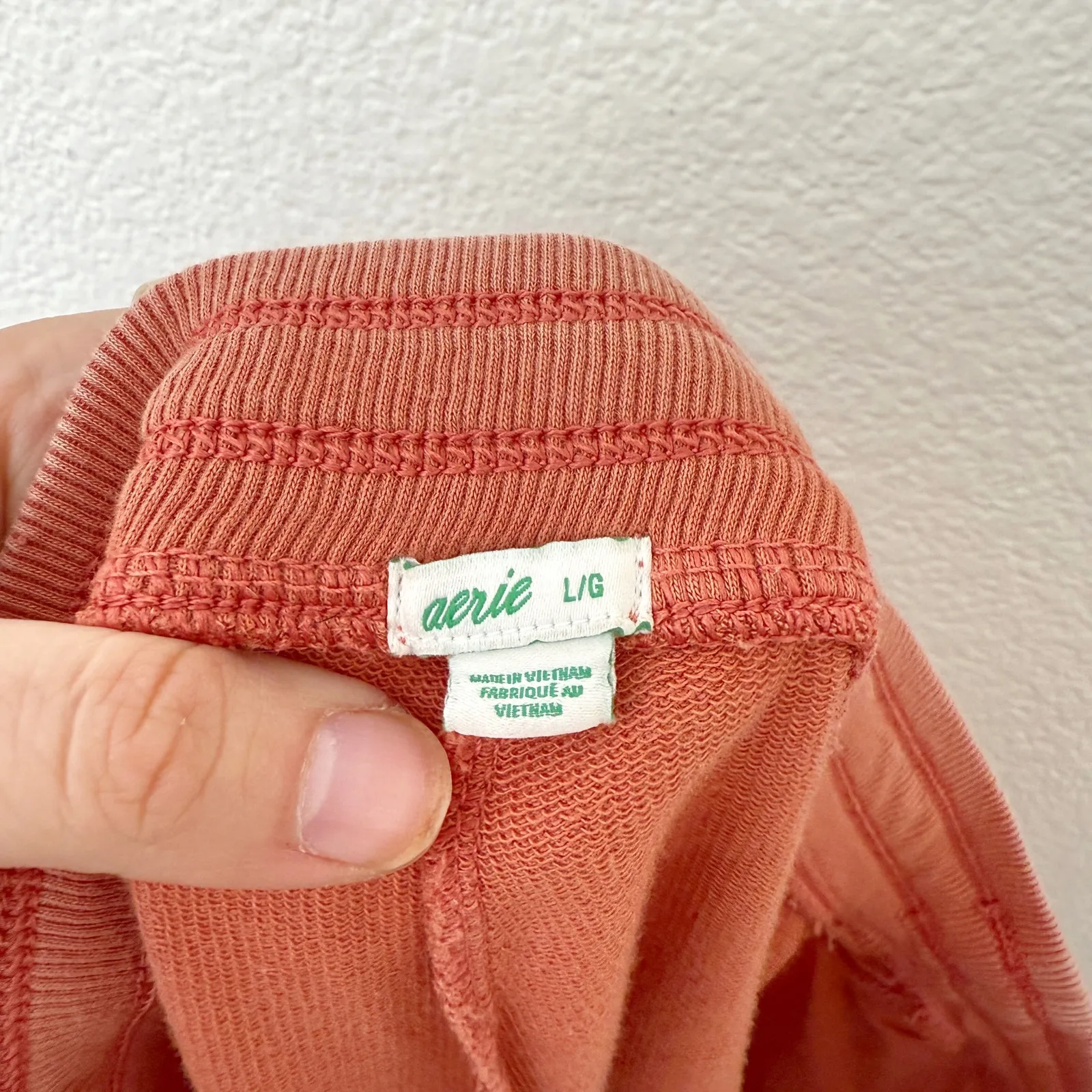 [Aerie] Burnt Orange Lived In Beach 100% Cotton Sweat Shorts Comfort Sz Large L - Image 10