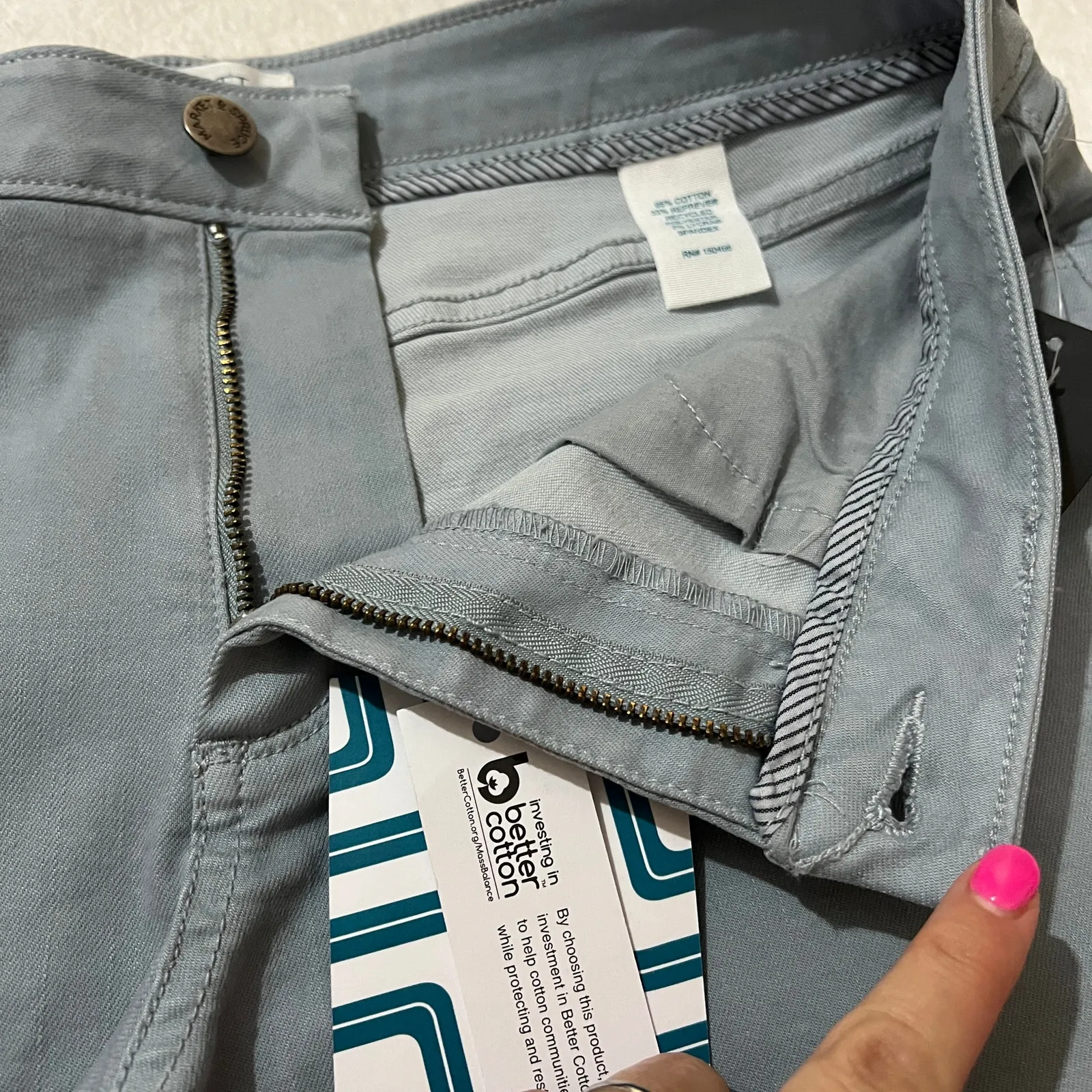 Market & Spruce (6) Light Blue Lycra Stretchy 5 Pocket Mid Rise Shorts - Image 6