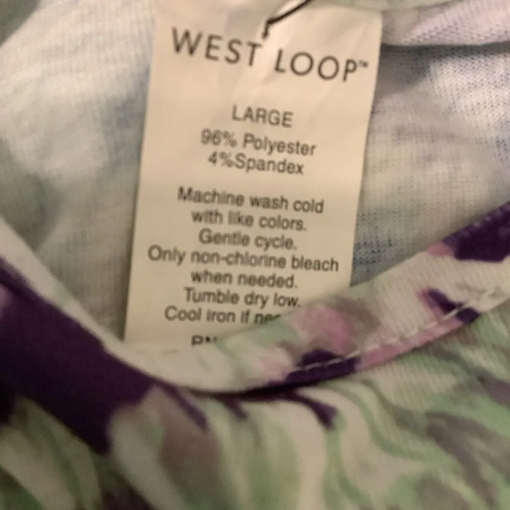 2x$18 West Loop Size L Tie Dye Print Tee Shirt Dress Multi Color New - Image 5