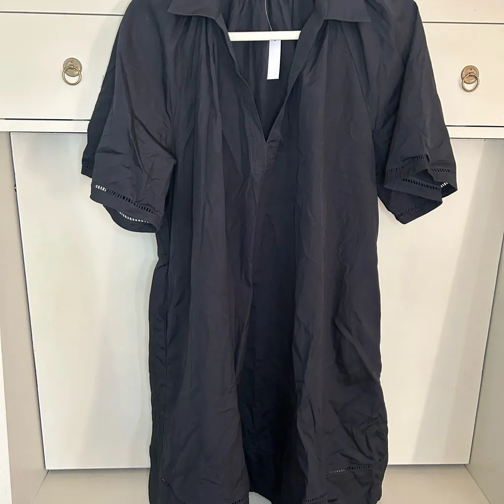 Madewell NWT Poplin Splitneck Mini Shirtdress size large - Image 4