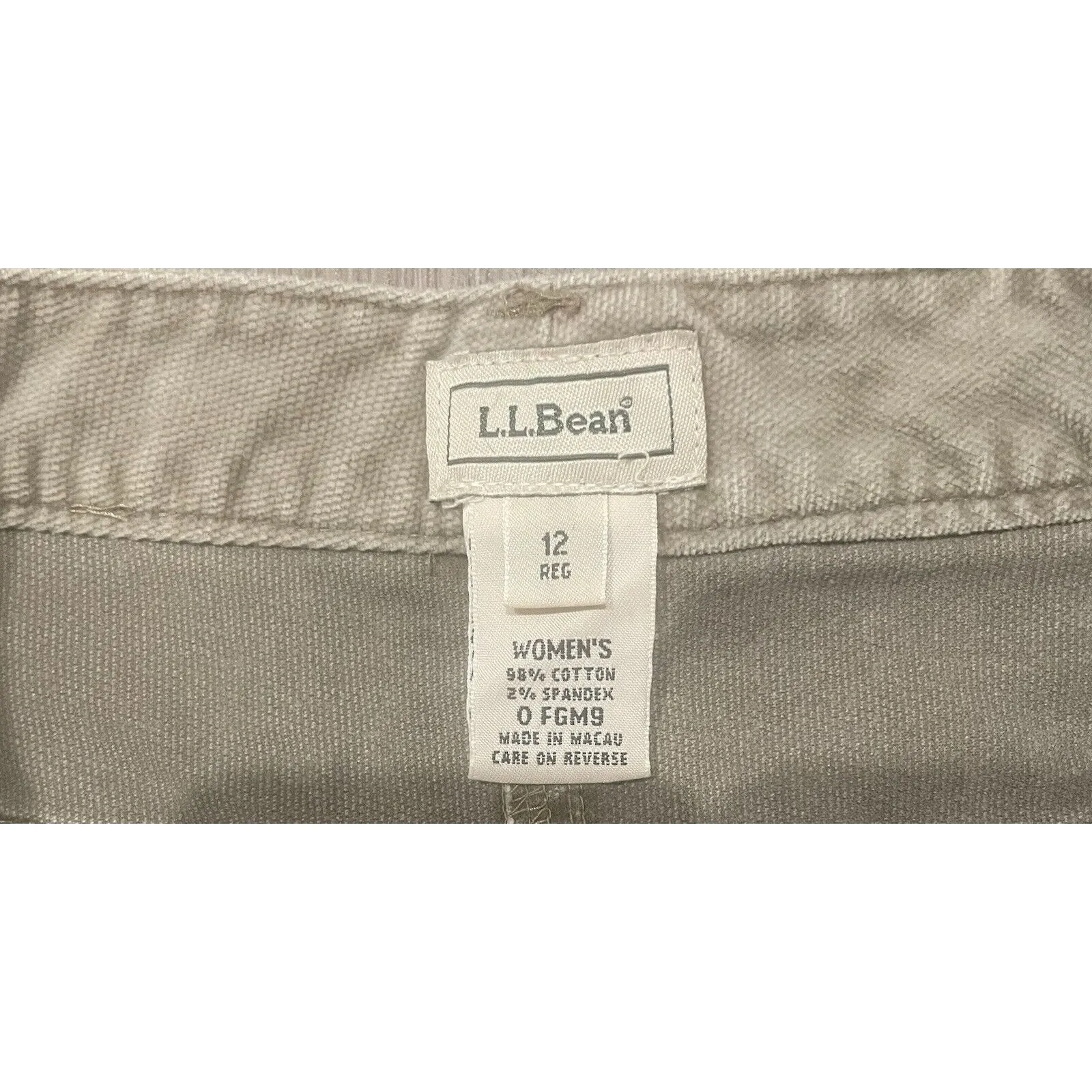 Vintage LL Bean Corduroy Cotton Olive Midi Skirt 12 Green - Image 5