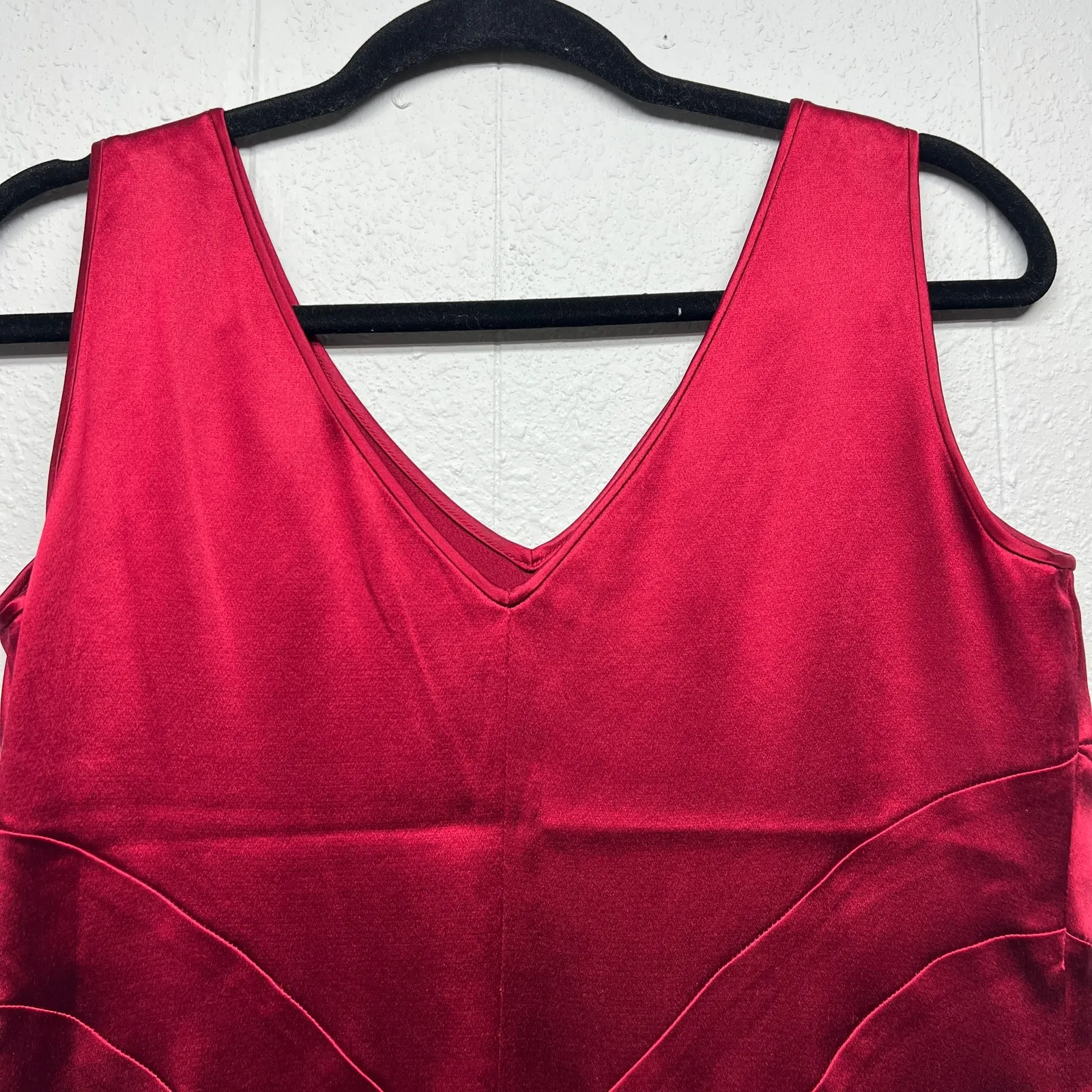 Jones New York 100% Silk Red Top Womens 6 Y2K Holiday Christmas Fairy Grunge - Image 6