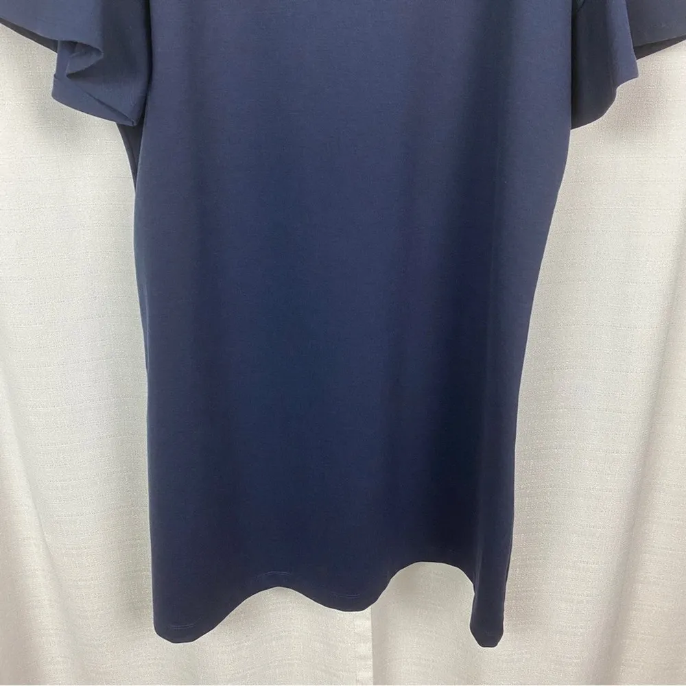 Draper James Navy Blue Short Bell Sleeve Ponte Knit Shift Dress Sz.XXL - Image 7