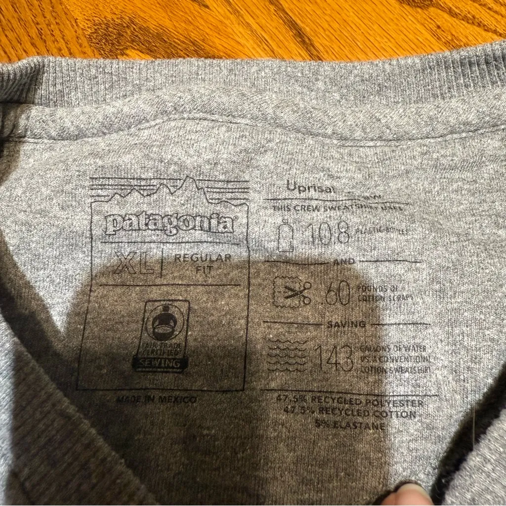 Patagonia Sweatshirt Womens Small Gray Pullover Sweater Size XL Regular Fit - Image 2