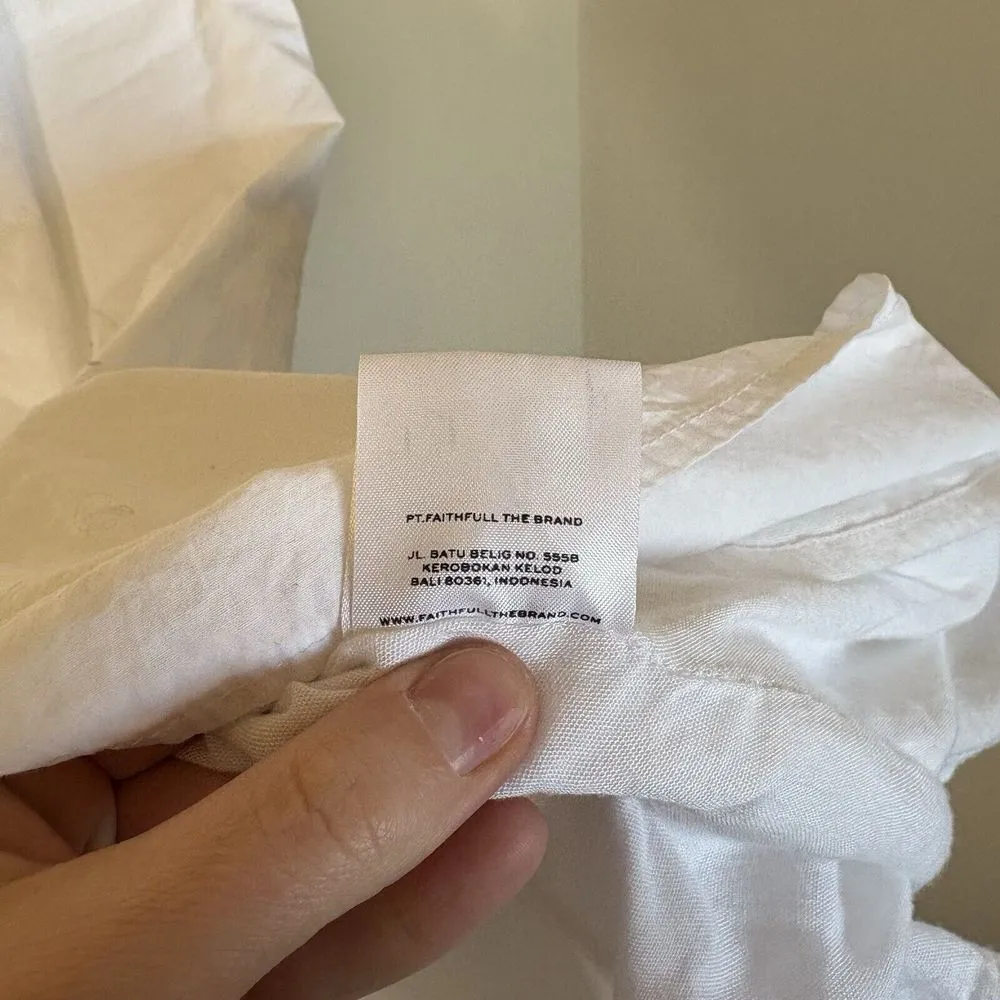 Faithfull The Brand Lithana Midi‎ Dress White Poplin Size US 4 Small - Image 6