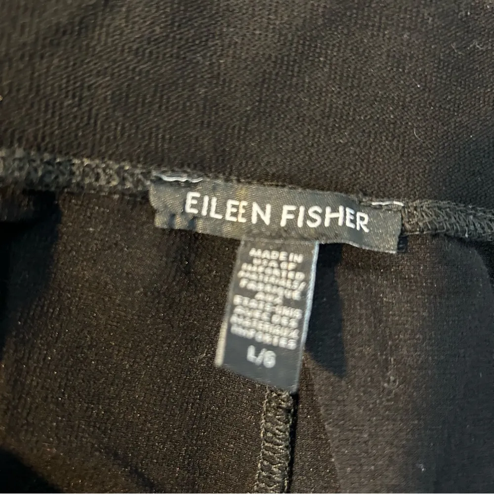 Eileen Fisher Black Pull On Black Casual Trouser Pants Size Large - Image 6