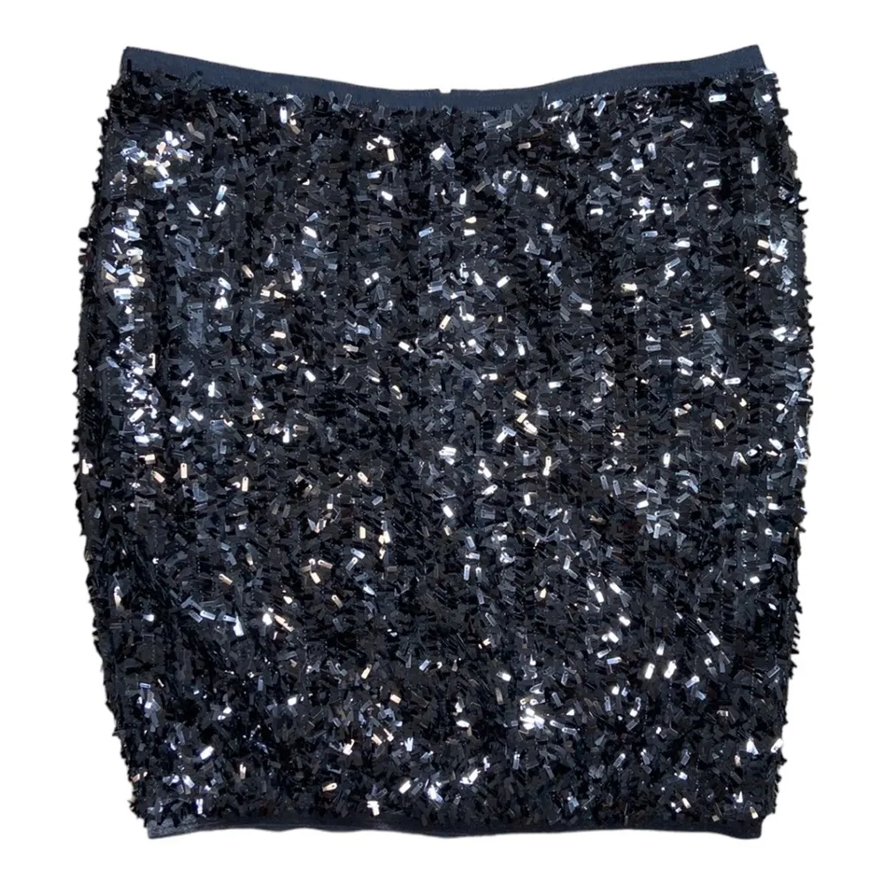 Ann Taylor Women’s Black Formal Fully Lined Sequin Mini Skirt Size 6 - Image 2