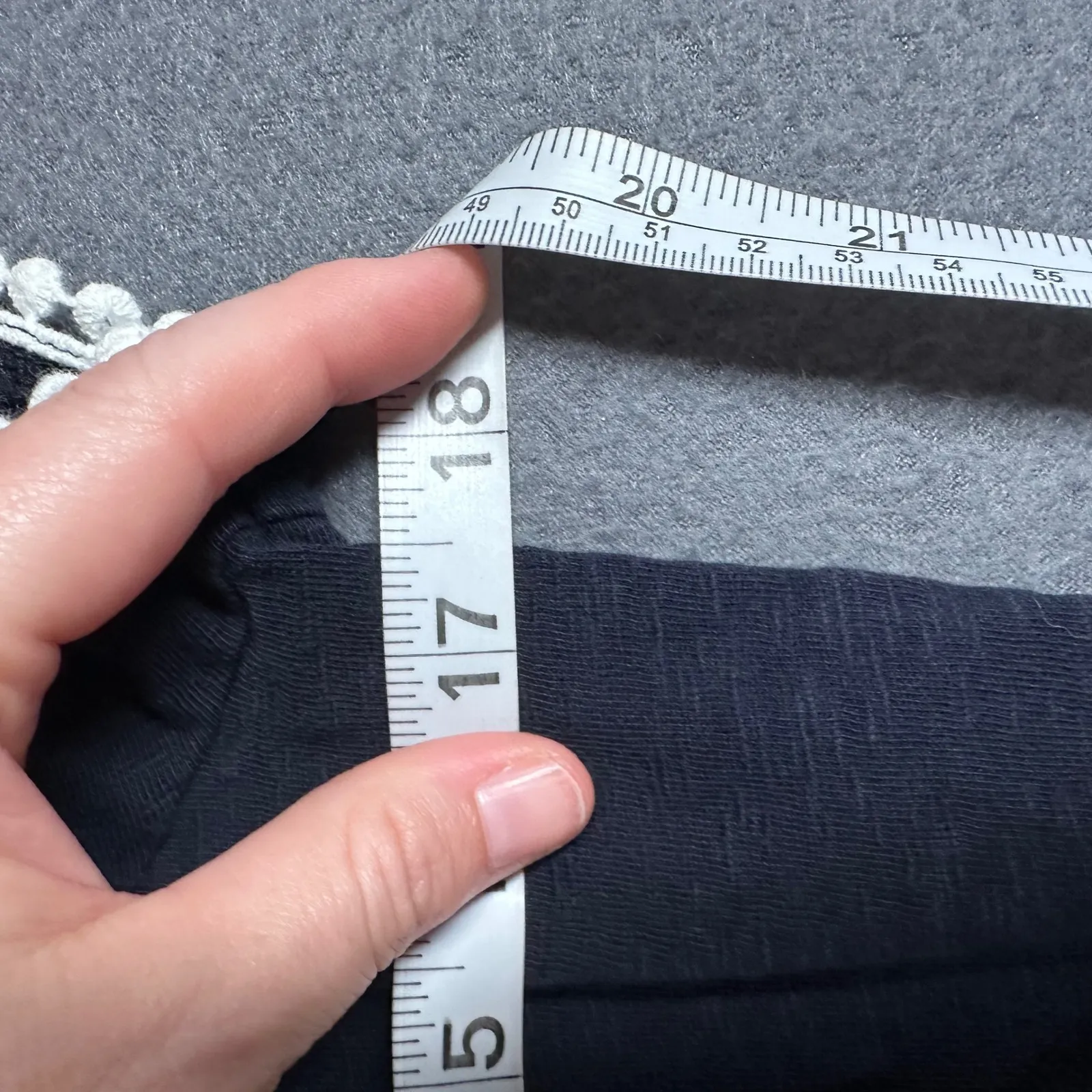 Talbots Shirt Womens SP Petite Navy Embroidered Cap Sleeve Cotton Casual Top - Image 7