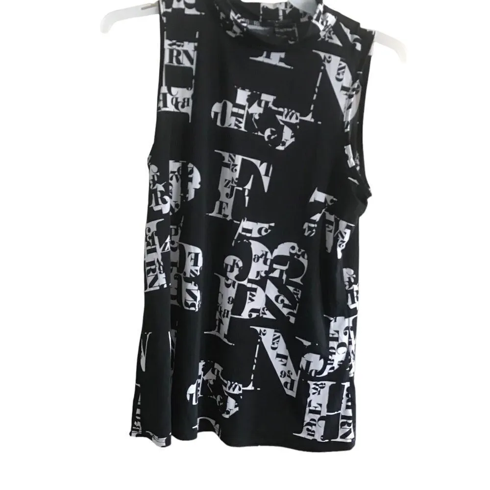 Zenoba Size large black and white sleeveless blouse - Image 2