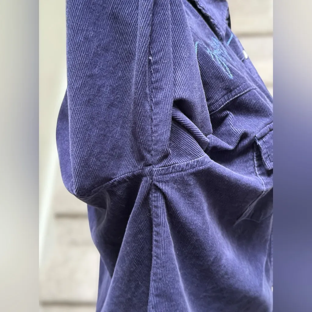 Vintage 90s Mickey Mouse Unlimited Corduroy Embroidered Western Shirt Cowgirl Blue Size M - Image 8