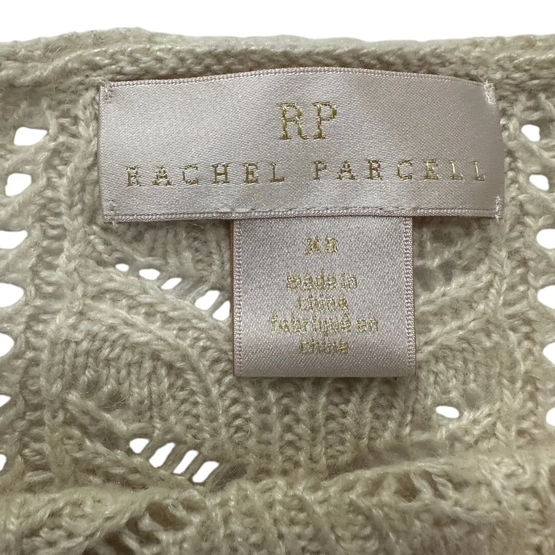 Rachel Parcell Cream Sweater Wool Blend Open Knit Long Sleeve Ruffle - Image 4