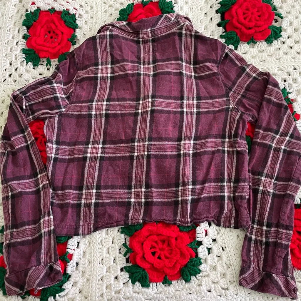 Vans Cropped Plaid Flannel Purple - Image 3