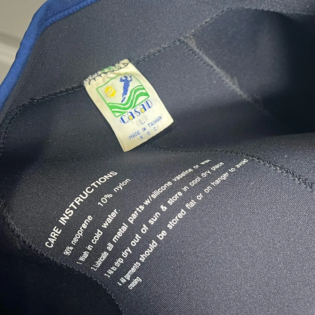 Casad Short Sleeve Front Zip Neoprene Wetsuit Springsuit Water Sports Suit Blue Size L - Image 10