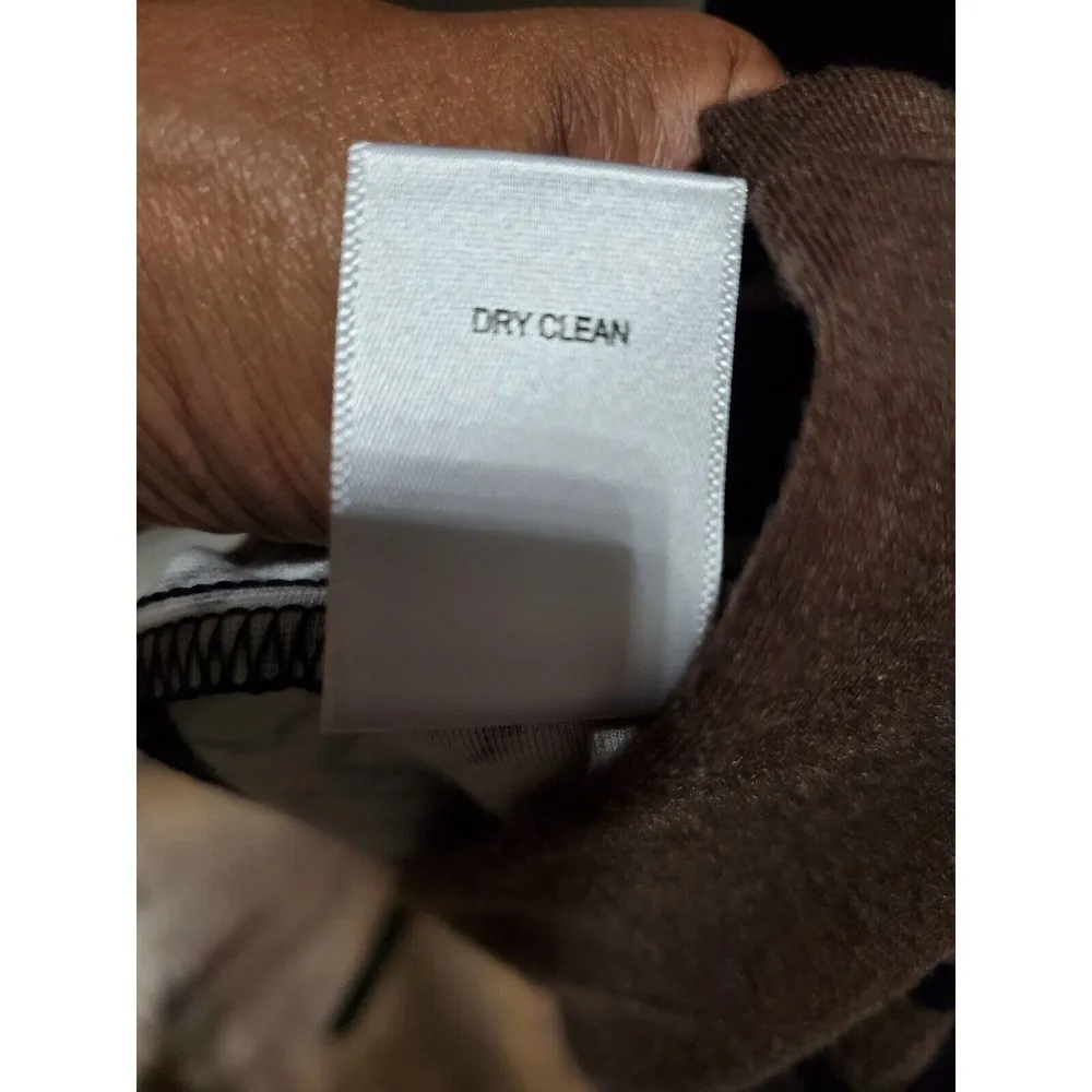 Taylor Women's Tan & Black Polyester Long Sleeve Round Neck Knee Length Dress 14 - Image 9