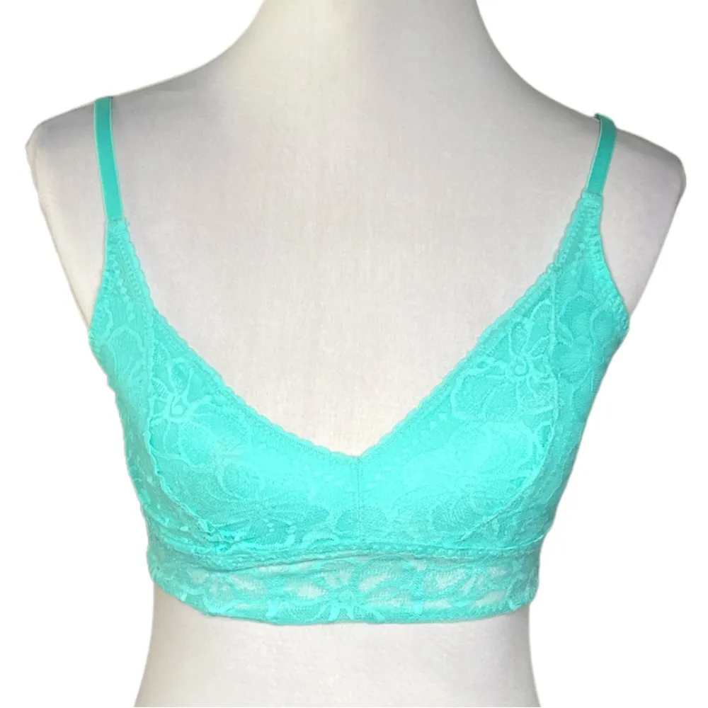 PINK Victoria’s Secret Lace Bralette Aqua Size Medium - Image 9