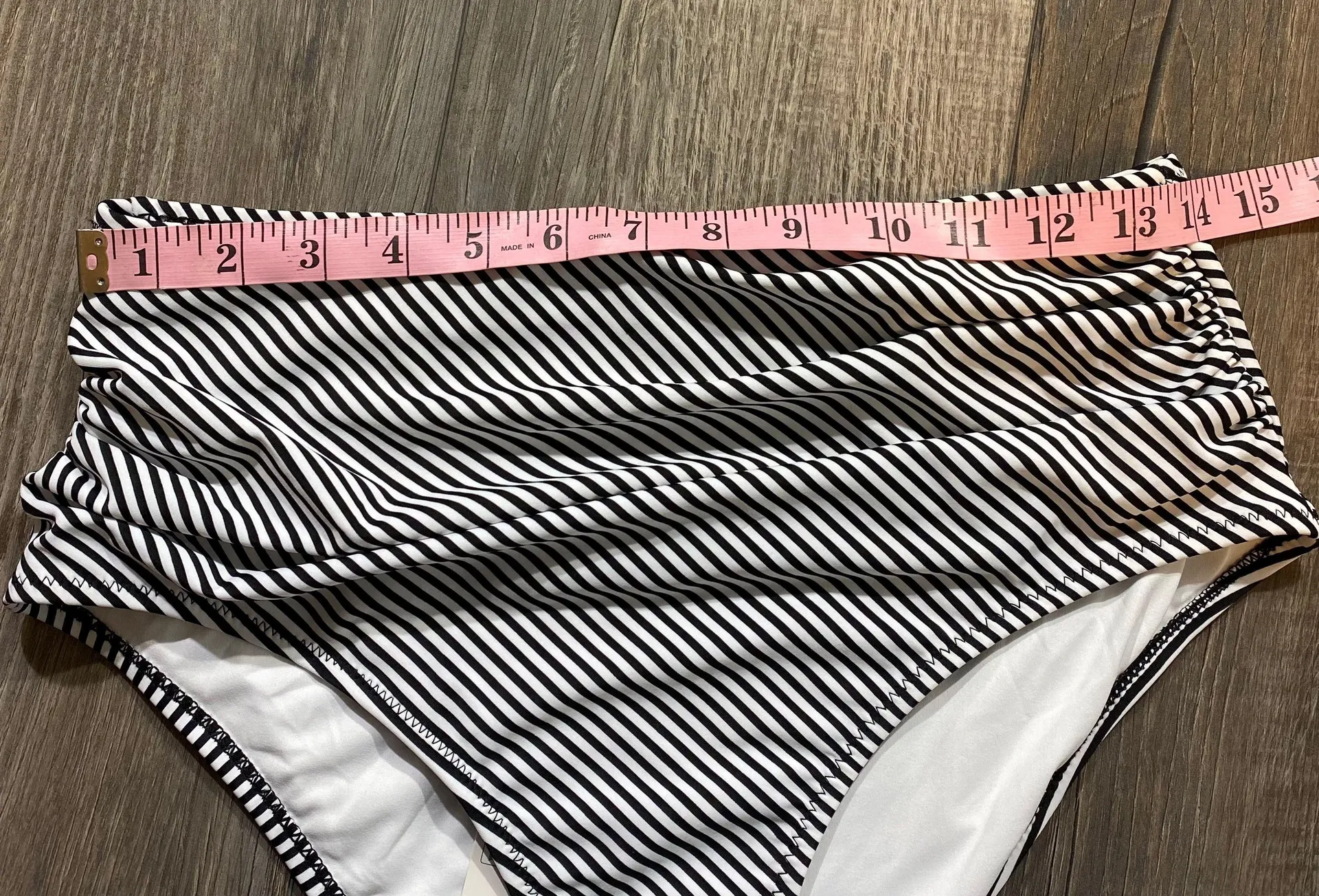 Black White Stripe Bikini Bottom - Image 9