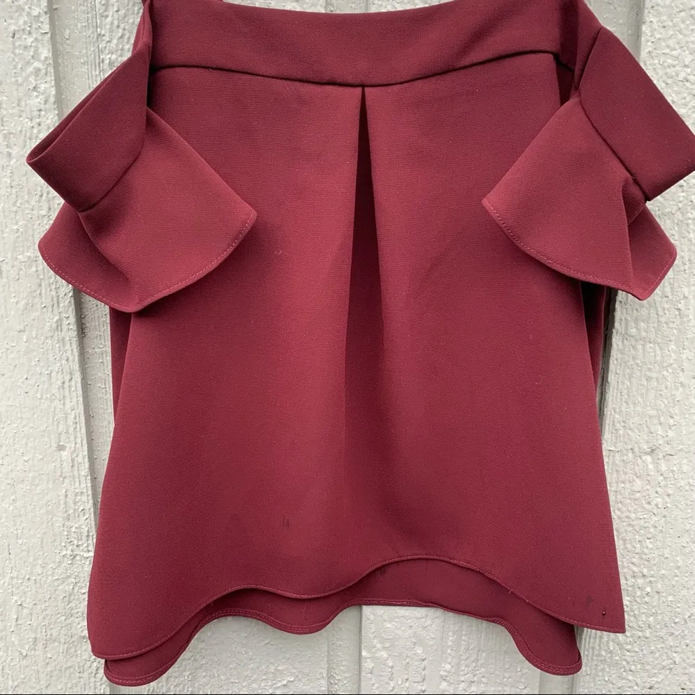TopShop cold shoulder frill top women’s Size 2 - Image 10