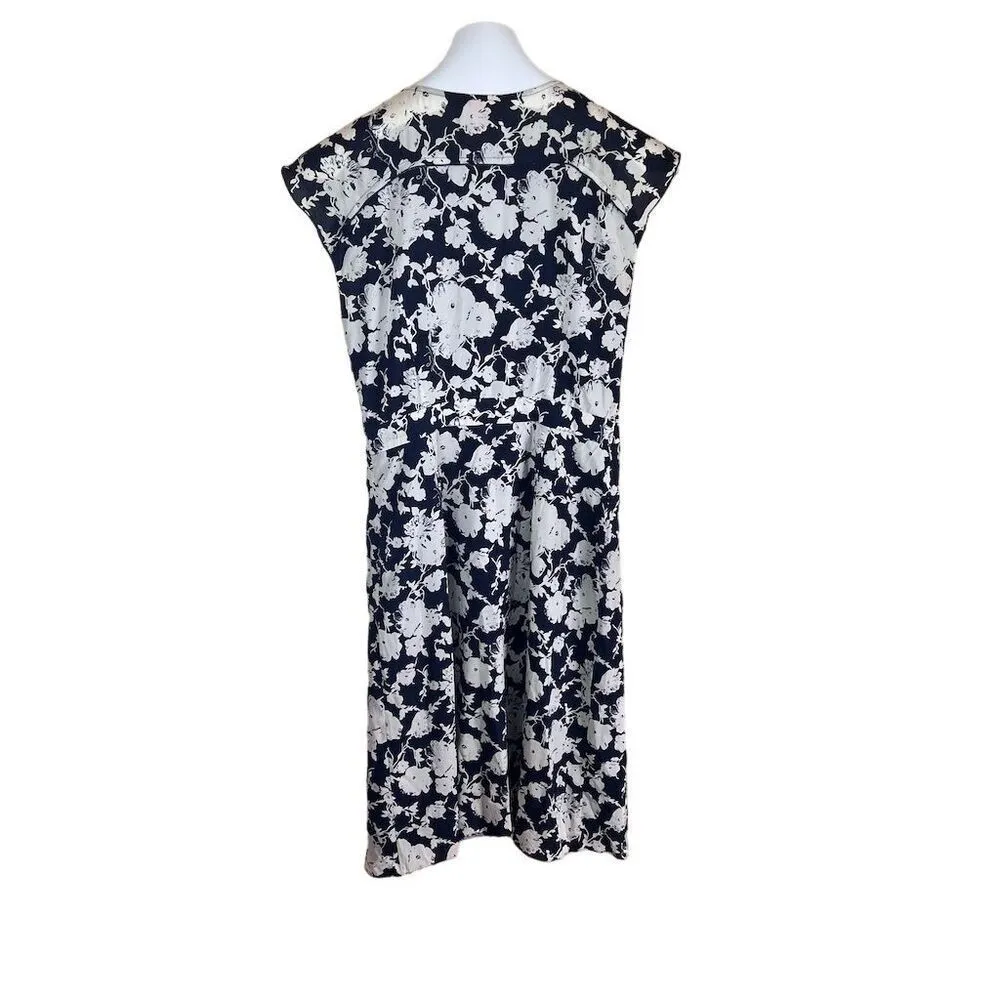 Tory Burch‎ Victoria Floral Print Silk Women's Knee Length Dress Size 8 V-Neck - Image 3