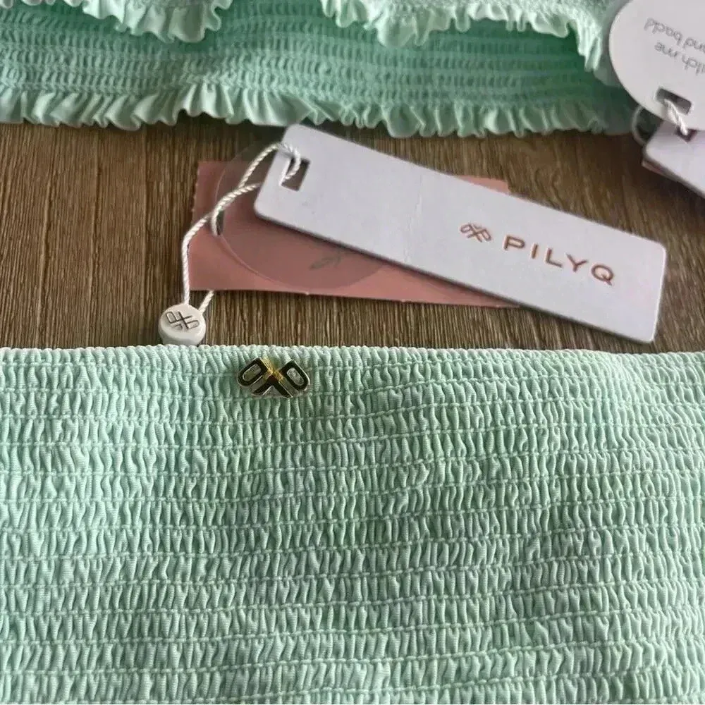 PILYQ Azura Smocked Bandeau & Smocked Teeny Bikini Bottom Large NWT - Image 11