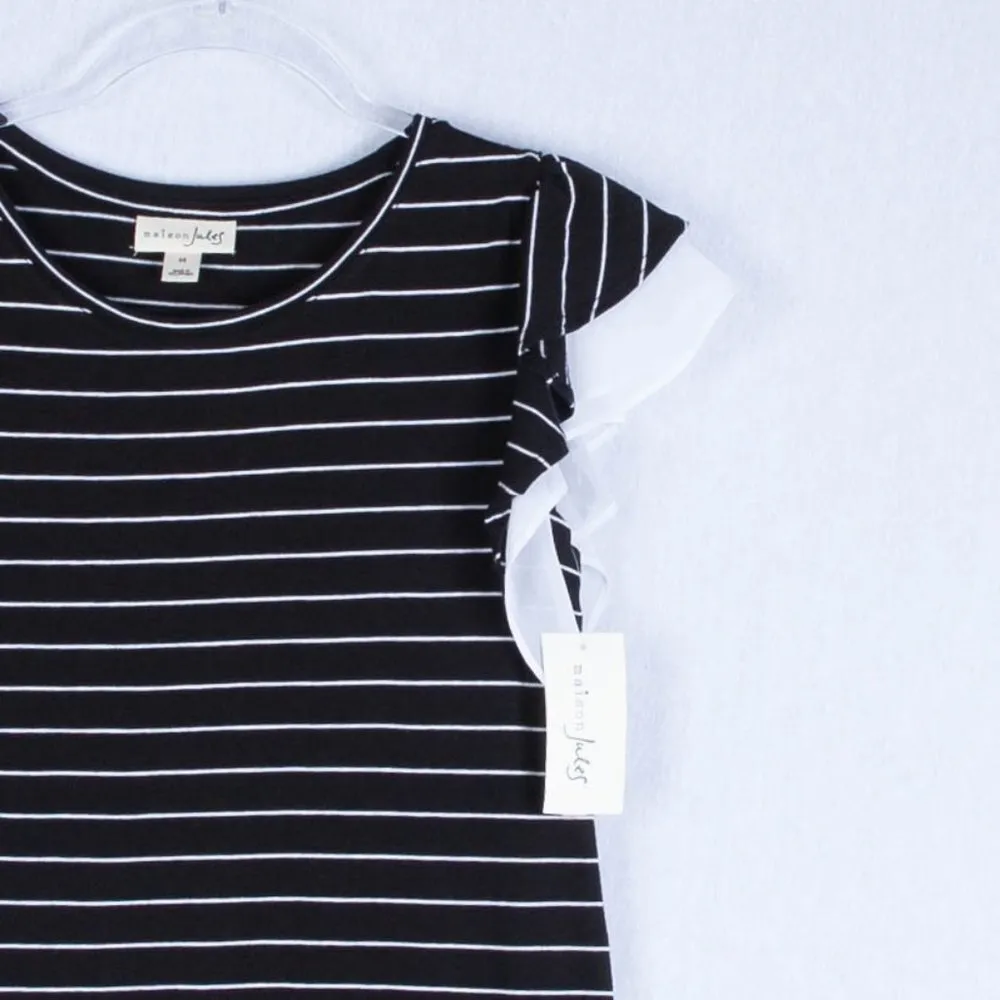 Maison‎ Jules Striped Ruffle Knit Dress Size XS NWT - Image 3