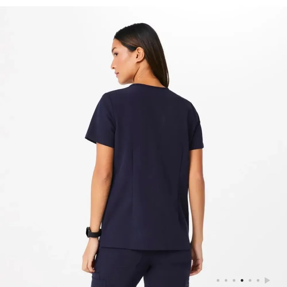 Casma Three-Pocket Scrub Top™ Navy Size XL - Image 3