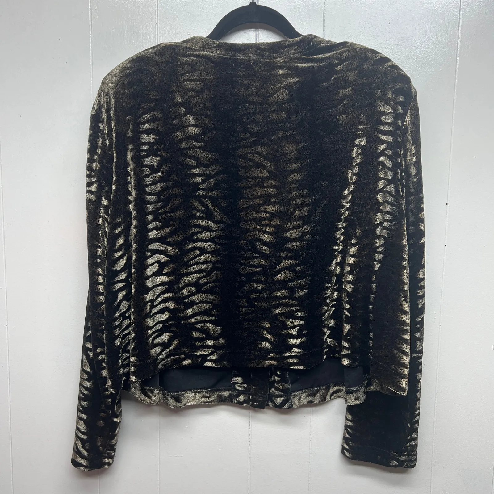 Ronni Nicole II Vintage Tiger Print Button Front Long Sleeve Womens Jacket Sz 22 Brown - Image 5