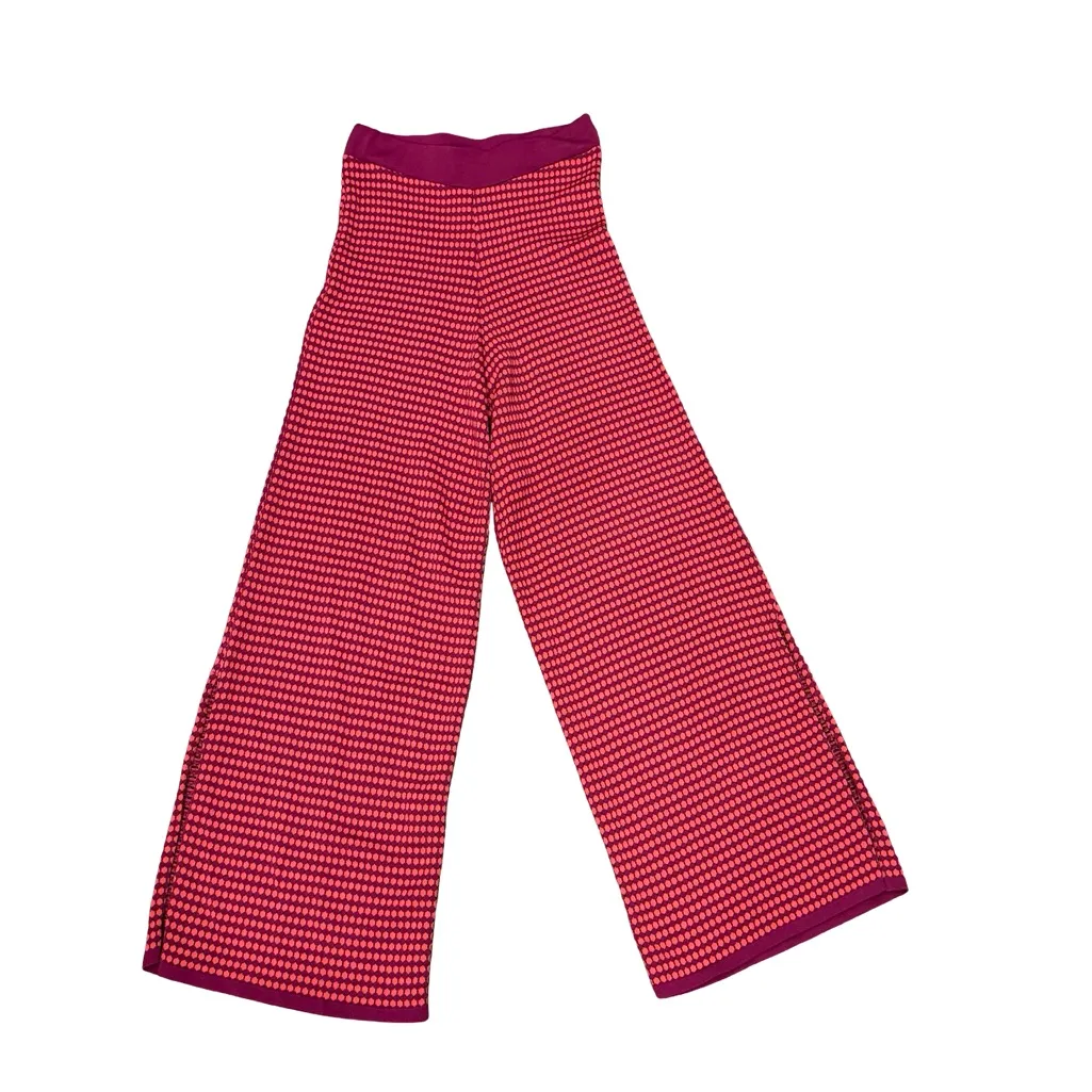 🌟 Zara Knit High-Waist Two-Tone Flared Pants Red & Purple Stretchy | Size Small - Image 12