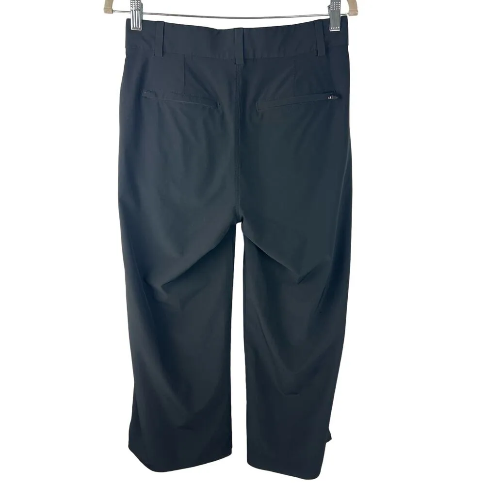 Duluth Trading Co Wide Leg Cropped Flexcellence Lightweight Athletic Pants 4 Black - Image 2