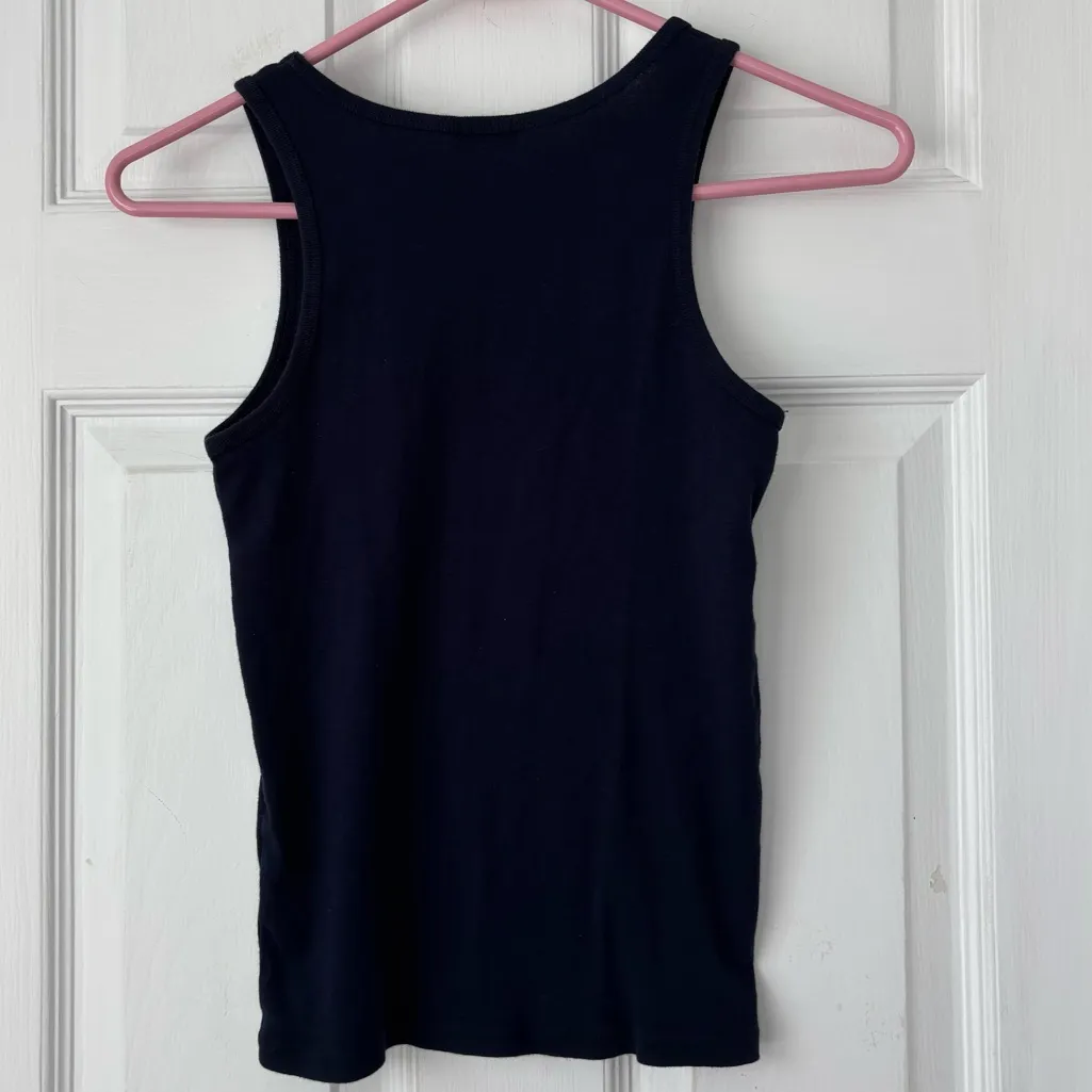 Brandy Melville John Galt Nelly Tank Navy Blue Red Bow Tank Top - Image 2