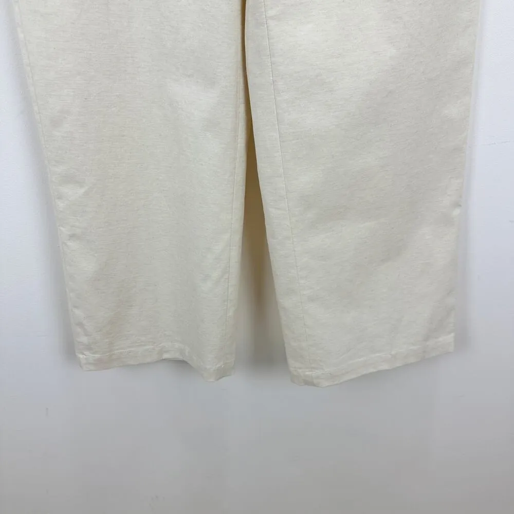 J.Crew Full Length Wide Leg Trouser Cotton Linen Blend Ivory Relaxed US 6 NWT - Image 8
