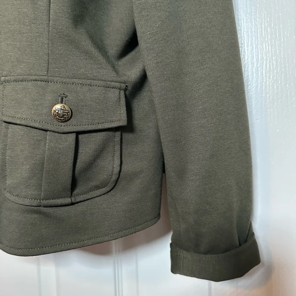 Forest Green Apt 9 Button Up Military Style Fashion Jacket w Ornate Buttons Sz L - Image 4