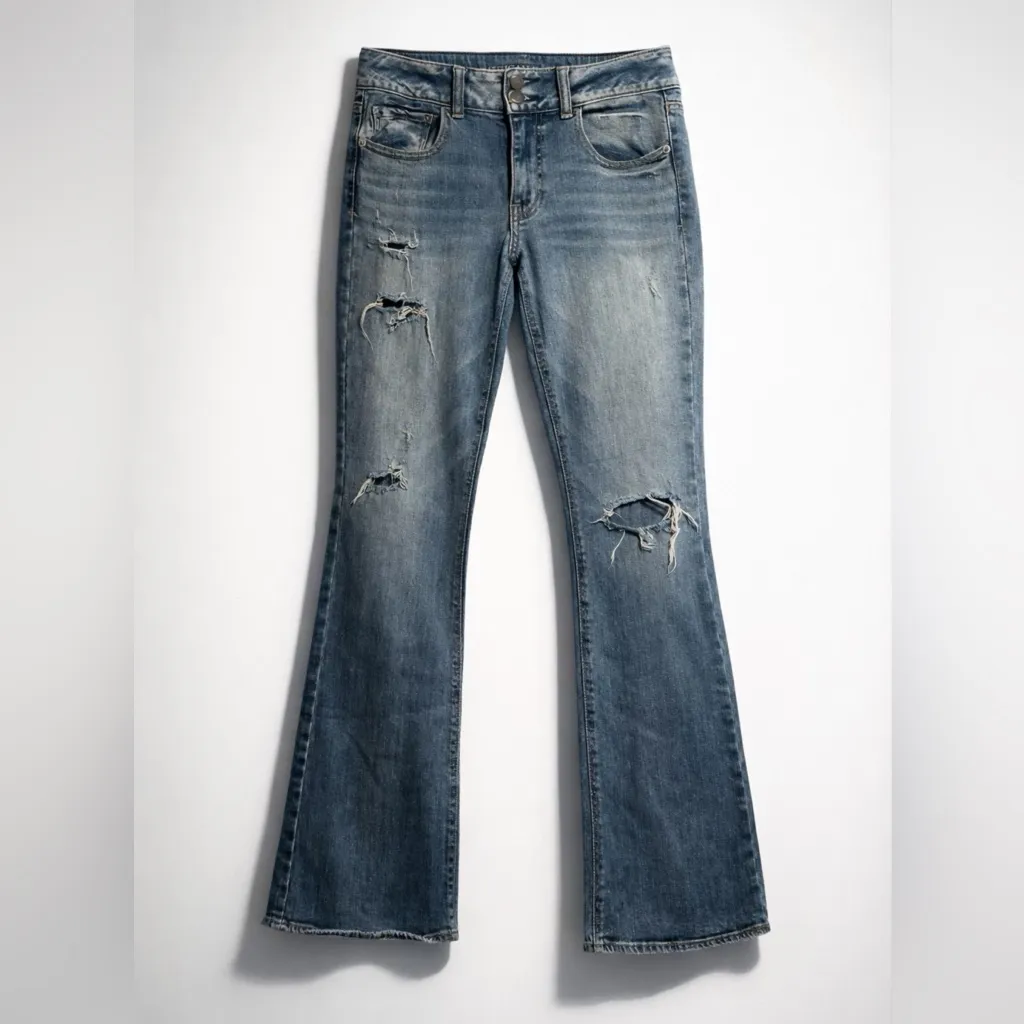 American Eagle Outfitters Artist Stretch Distressed Flare Jeans - Image 2