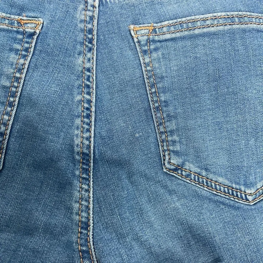 TopShop Blue Custom Cutoff Jean Shorts 25 - Image 3