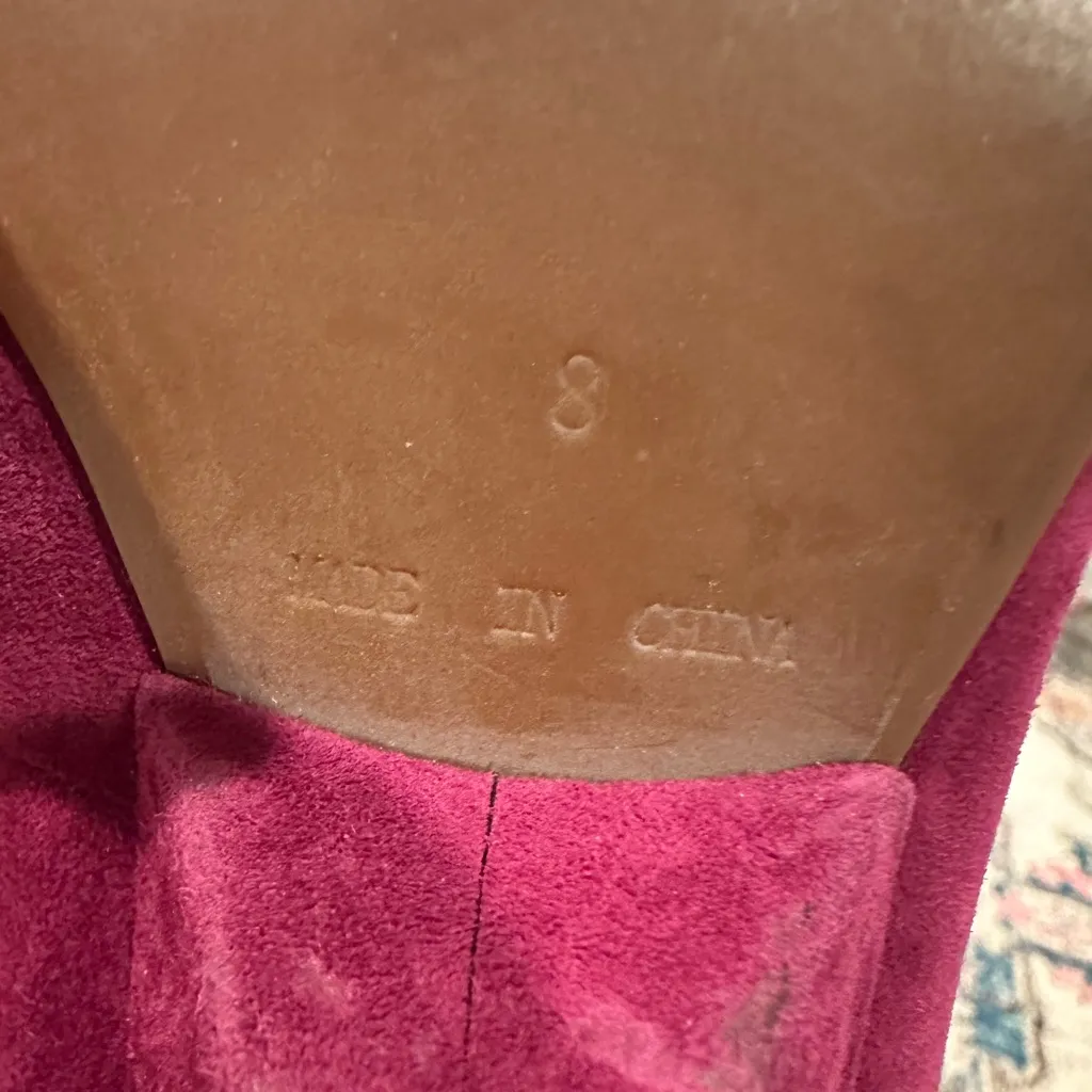 JEFFREY CAMPBELL PURPLE WEDGE POINTED TOE ELASTIC CAGE SHOES 8 - Image 9