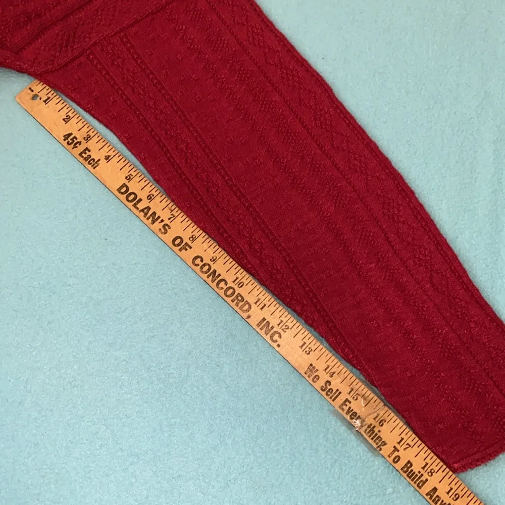 ABSOLUTELY COTTON knit sweater oversized long sleeve crewneck burgundy size M Red Size M - Image 8