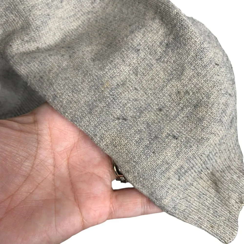 Heirloom Collectibles Silk Cardigan Sweater M Grey Embroidered Floral Buttons - Image 7