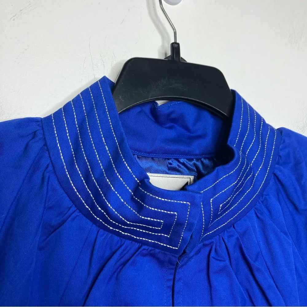 Marc Bouwer royal blue cape blazer jacket size large - Image 3