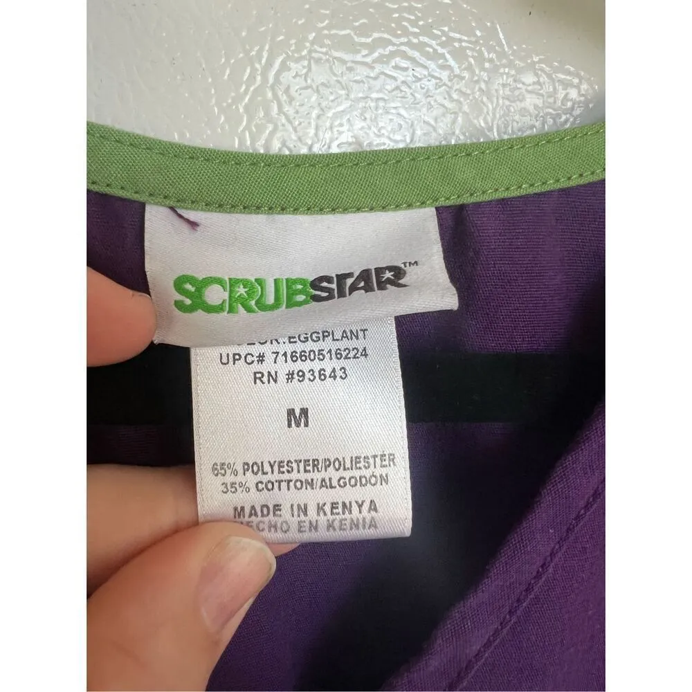 Scrubstar Eggplant Purple Scrub Top Woman’s Size Medium - Image 4