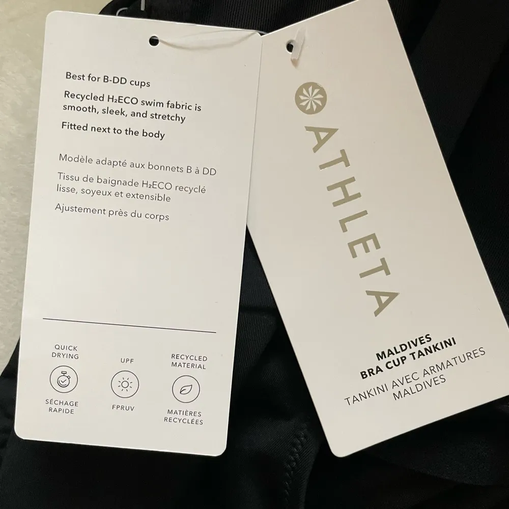 NWT Athleta Maldives High Neck Tankini Swim Top size 34B/C Black - Image 5