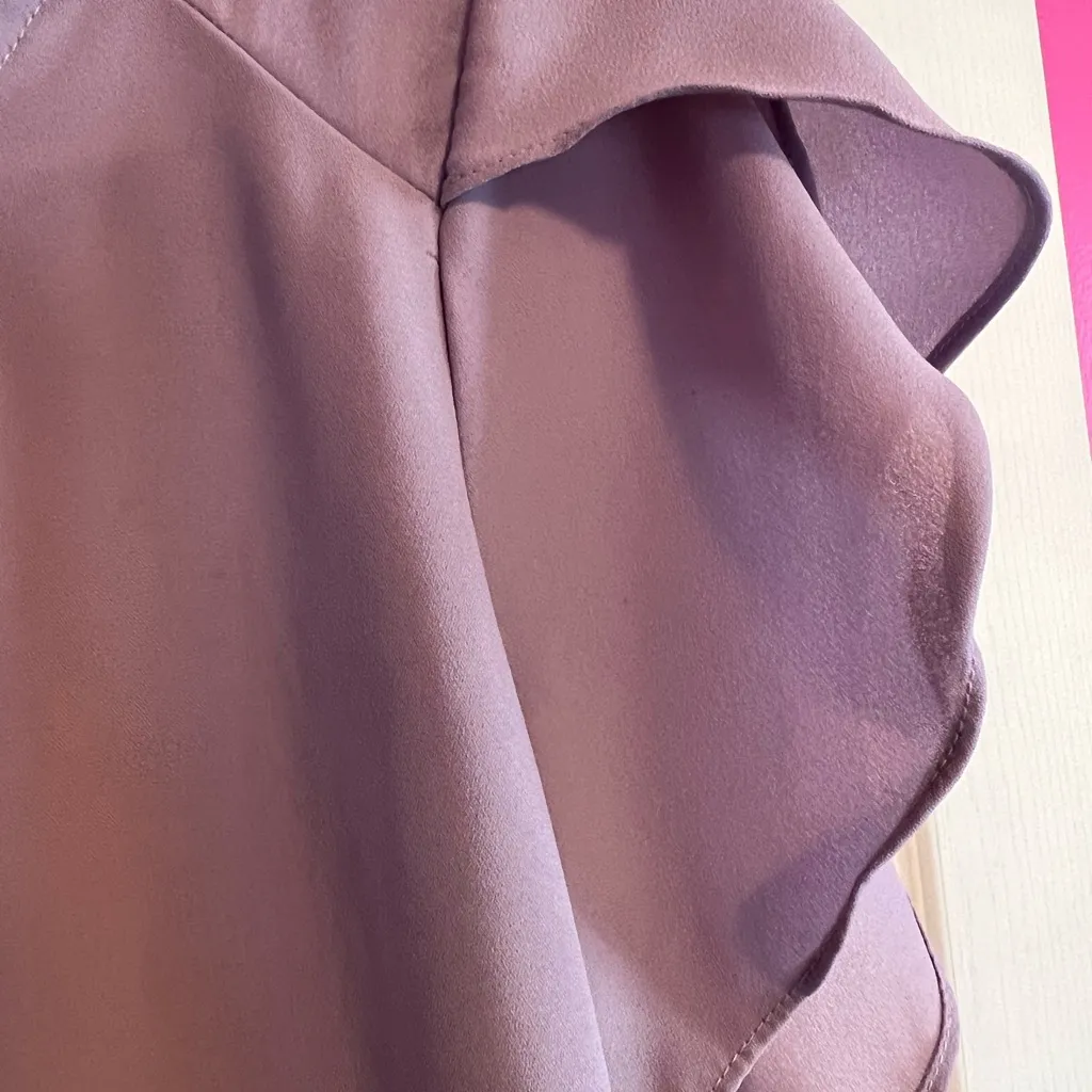 The limited lilac flutter sleeve silk top. S - Image 3